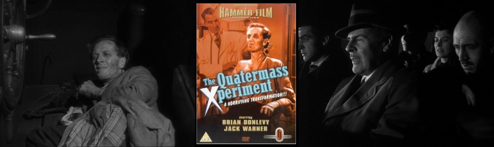 Richard Wordsworth as the doomed Victor; Brian Donlevy as Quatermass (front, left)